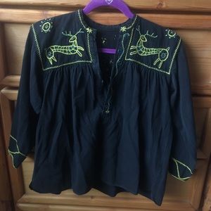 Vintage Mexican Hand Embroidered Top